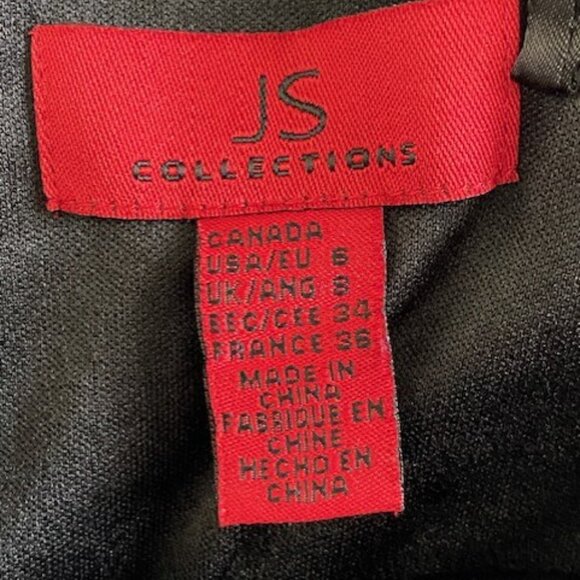 JS Collections Black Strappy Flapper Sheath Dress Sz 6 - Picture 10 of 11